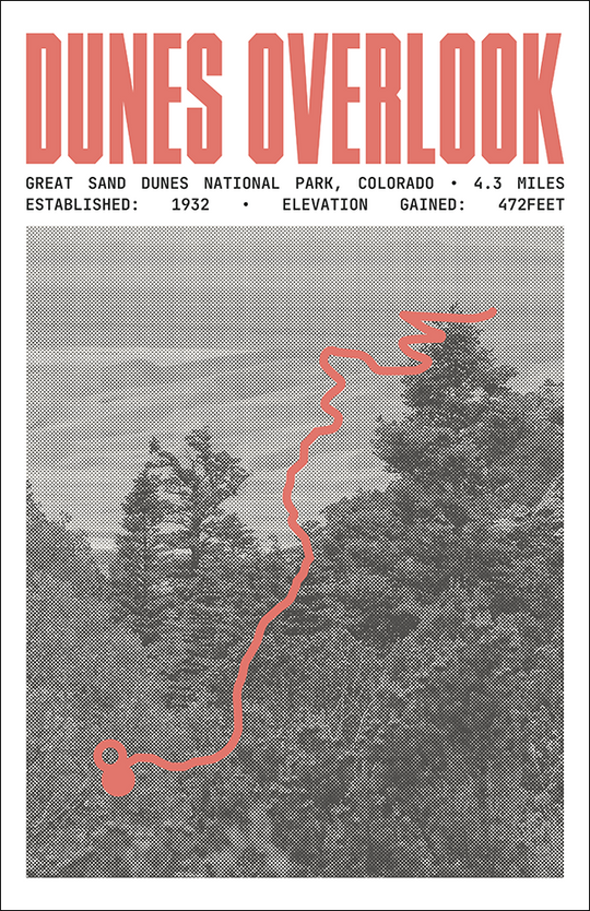 Dunes Overlook Trail Poster | Great Sand Dunes National Park Prints