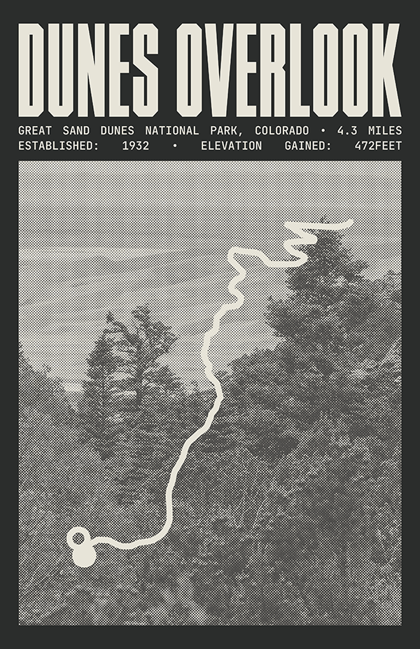 Dunes Overlook Trail Poster | Great Sand Dunes National Park Prints