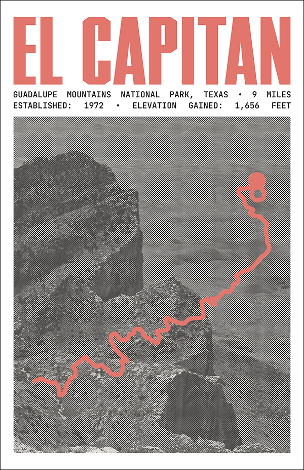 El Capitan Trail Poster | Guadalupe Mountains National Park Prints