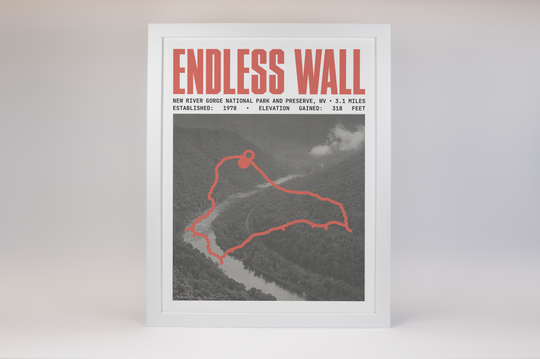 Endless Wall Trail Poster | New River Gorge National Park and Preserve Prints