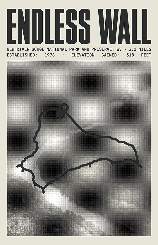 Endless Wall Trail Poster | New River Gorge National Park and Preserve Prints