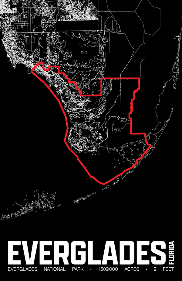 Everglades National Park – Perimeter Map Print