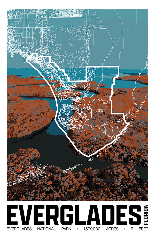 Everglades National Park – Perimeter Map Print