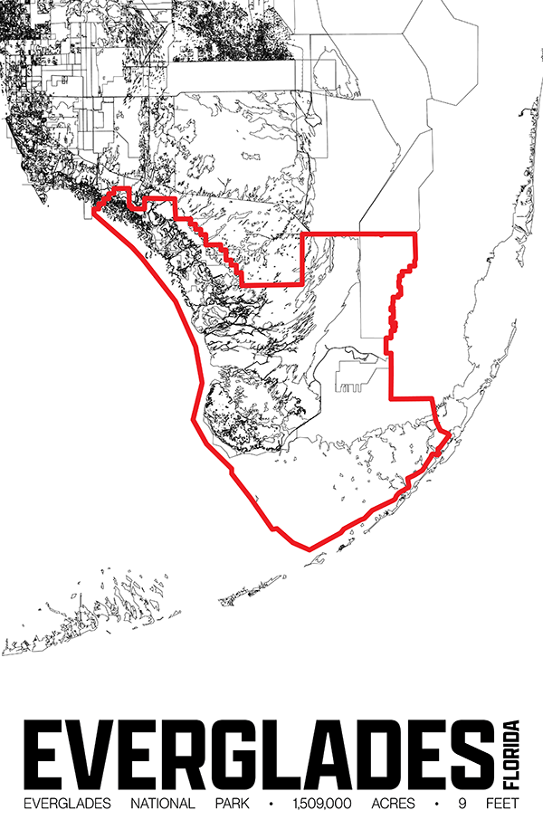 Everglades National Park – Perimeter Map Print