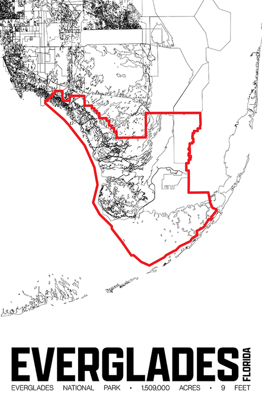 Everglades National Park – Perimeter Map Print
