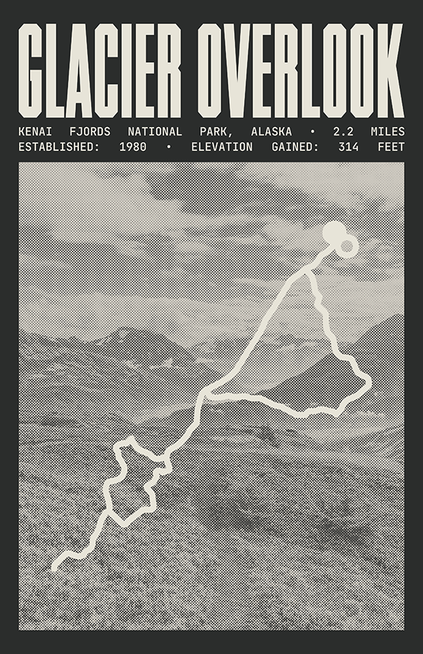 Exit Glacier View and Overlook Loop Poster | Kenai Fjords National Park Prints