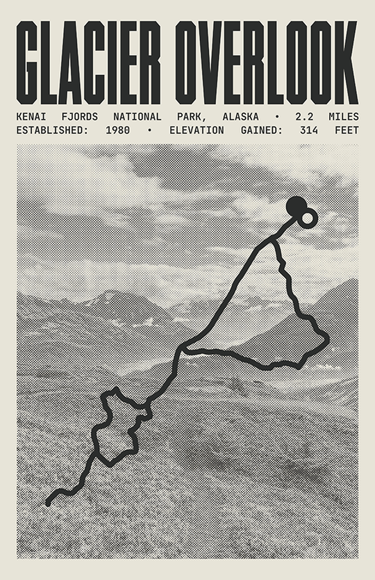 Exit Glacier View and Overlook Loop Poster | Kenai Fjords National Park Prints