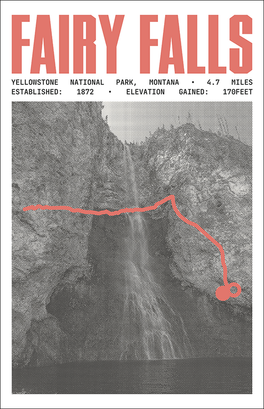 Fairy Falls Trail Poster | Yellowstone National Park Prints