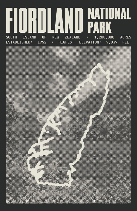 Fiordland National Park Poster