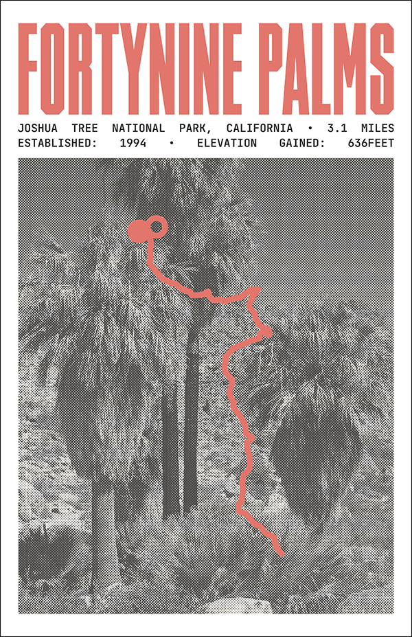 Fortynine Palms Oasis Trail Poster | Joshua Tree National Park Prints
