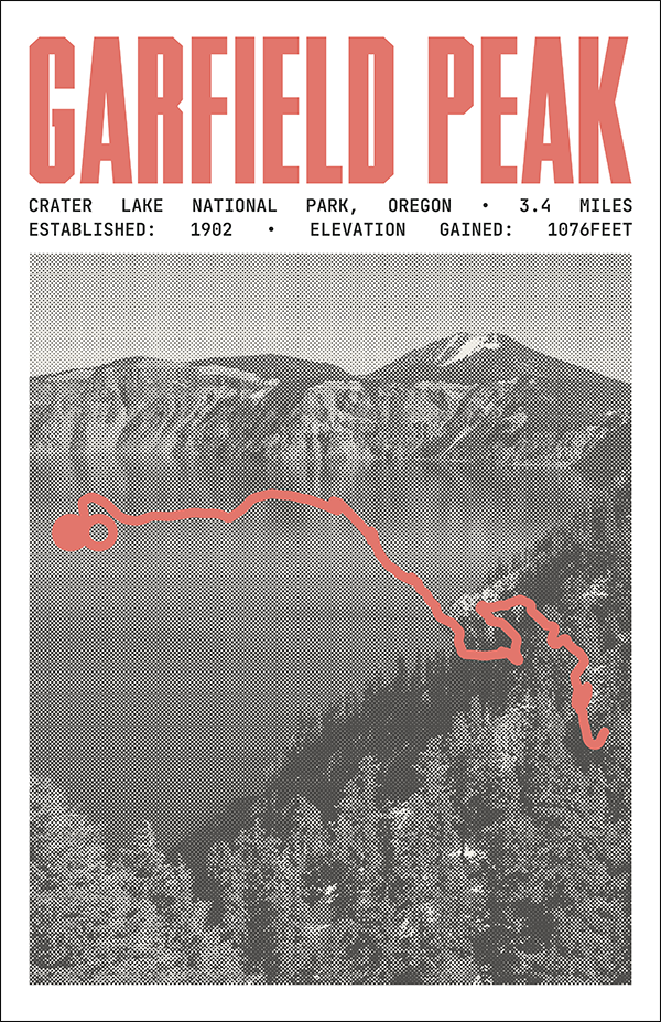 Garfield Peak Trail Poster | Crater Lake National Park Prints