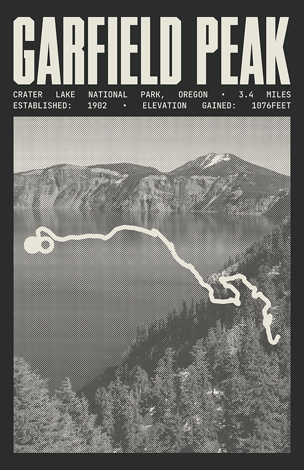 Garfield Peak Trail Poster | Crater Lake National Park Prints