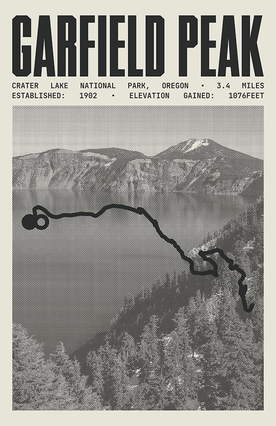 Garfield Peak Trail Poster | Crater Lake National Park Prints