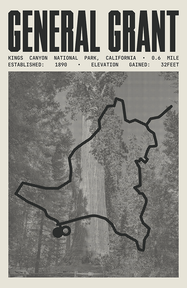 General Grant Trail Poster | Kings Canyon National Prints