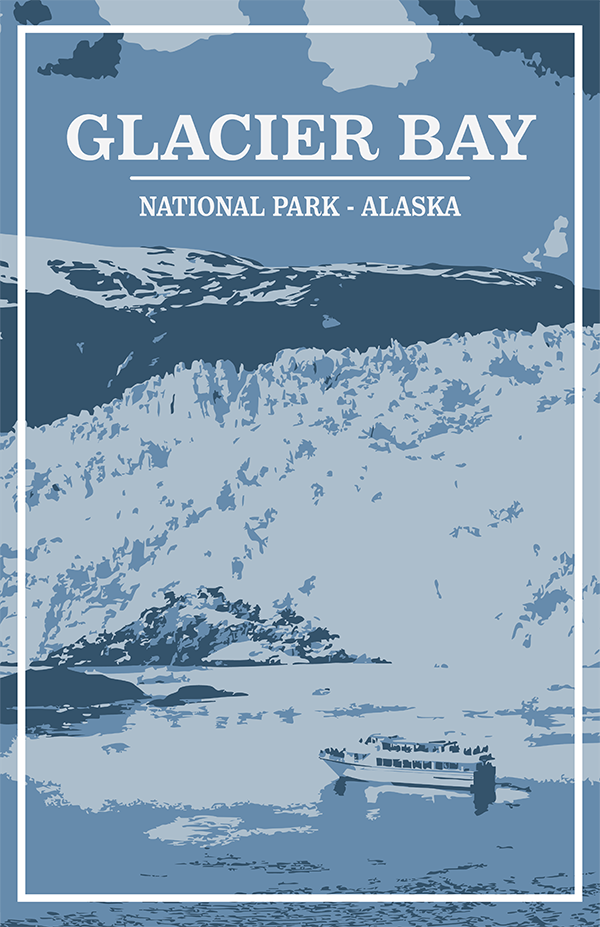 Glacier Bay National Park Print | Vintage Style