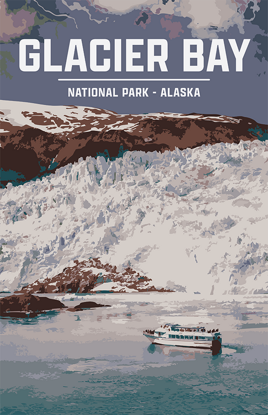 Glacier Bay National Park Print | Vintage Style