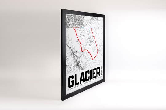 Glacier National Park – Perimeter Map Print