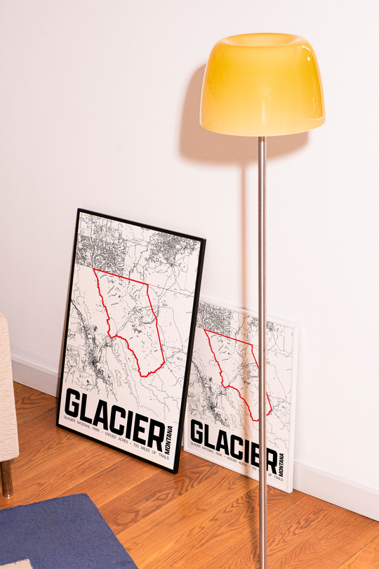 Glacier National Park – Perimeter Map Print