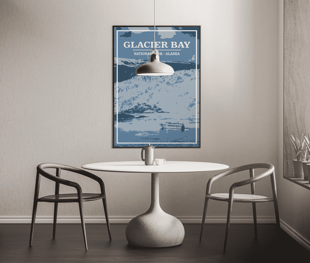 Glacier Bay National Park Print | Vintage Style