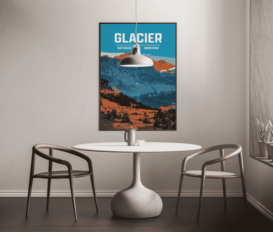 Glacier National Park Print | Vintage Style