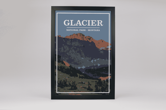 Glacier National Park Print | Vintage Style