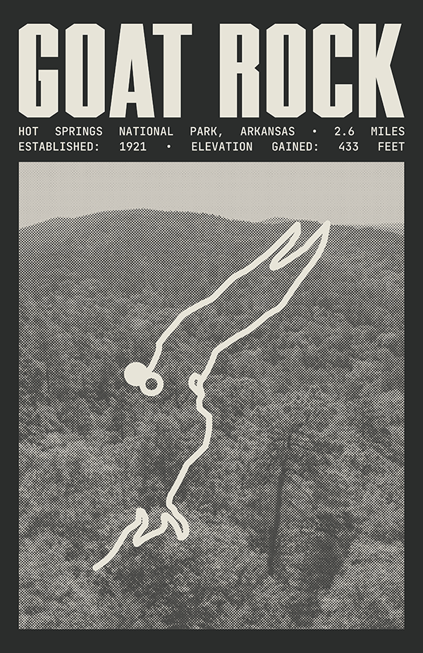 Goat Rock Trail Poster | Hot Springs National Park Prints