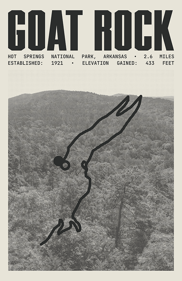 Goat Rock Trail Poster | Hot Springs National Park Prints