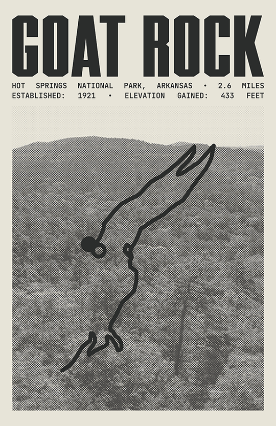Goat Rock Trail Poster | Hot Springs National Park Prints