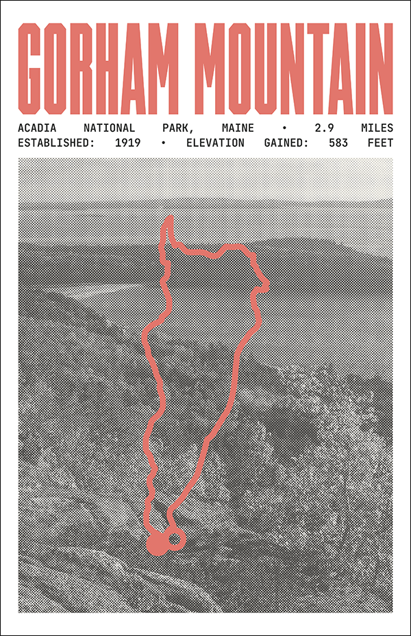 Gorham Mountain Loop Poster | Acadia National Park Prints