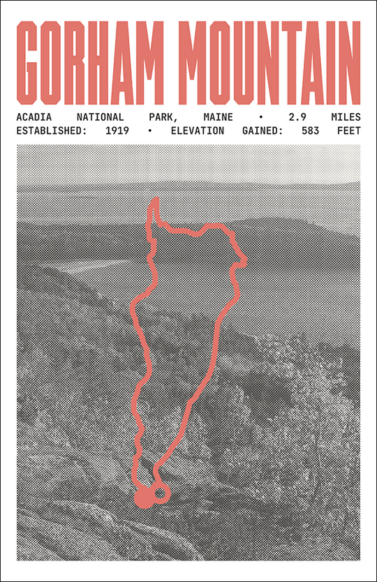 Gorham Mountain Loop Poster | Acadia National Park Prints