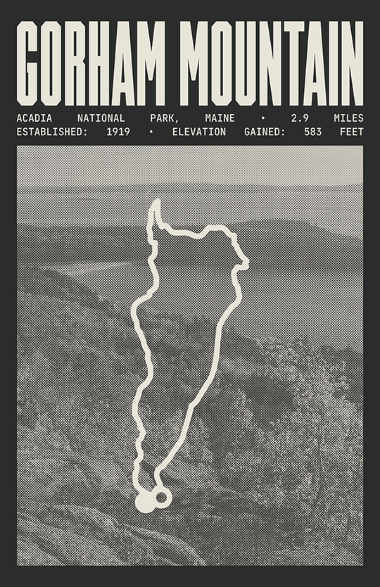 Gorham Mountain Loop Poster | Acadia National Park Prints