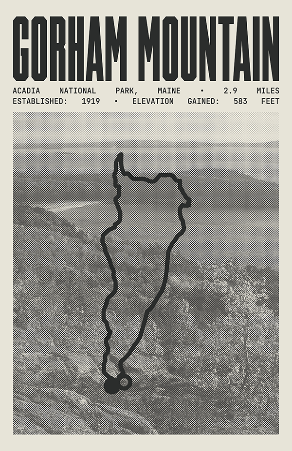 Gorham Mountain Loop Poster | Acadia National Park Prints