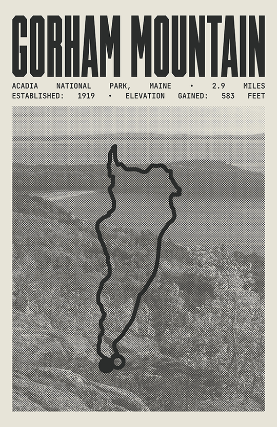Gorham Mountain Loop Poster | Acadia National Park Prints