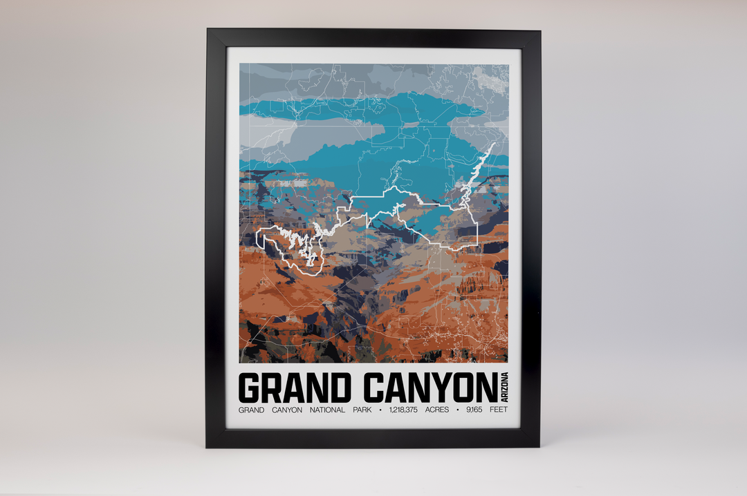 Grand Canyon National Park – Perimeter Map Print