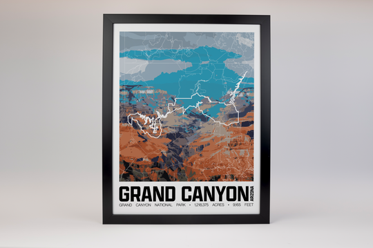 Grand Canyon National Park – Perimeter Map Print