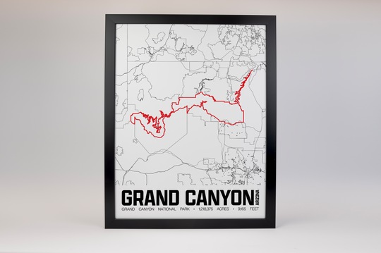 Grand Canyon National Park – Perimeter Map Print