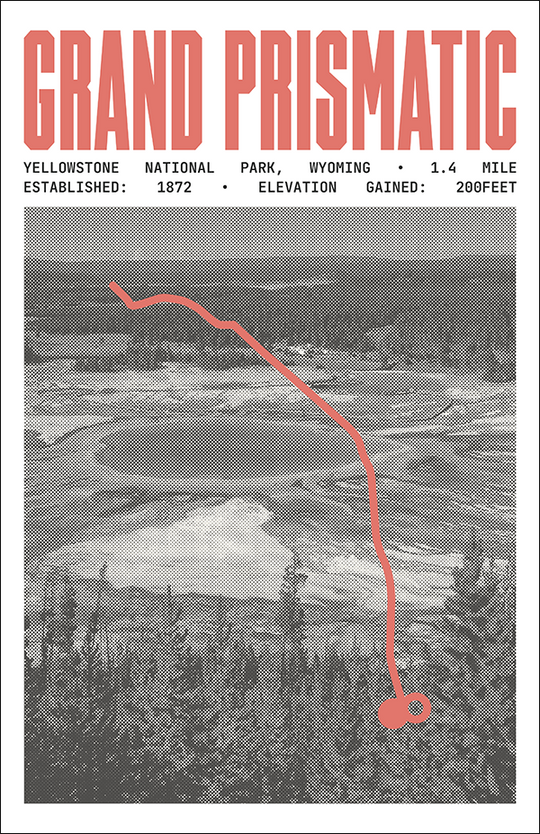 Grand Prismatic Hot Spring Overlook Trail Poster | Yellowstone National Park Prints