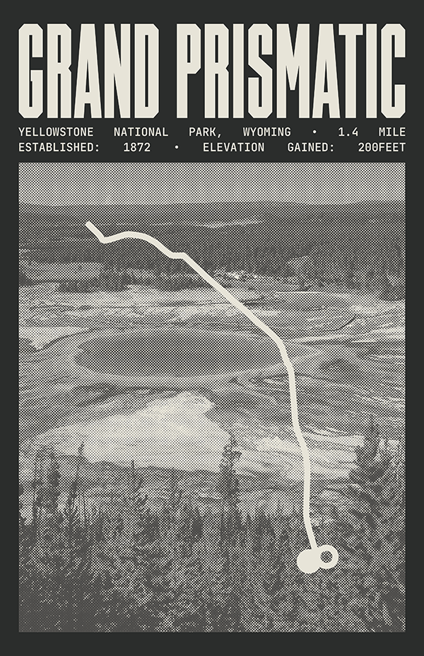 Grand Prismatic Hot Spring Overlook Trail Poster | Yellowstone National Park Prints