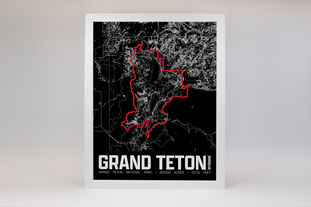 Grand Teton National Park – Perimeter Map Print