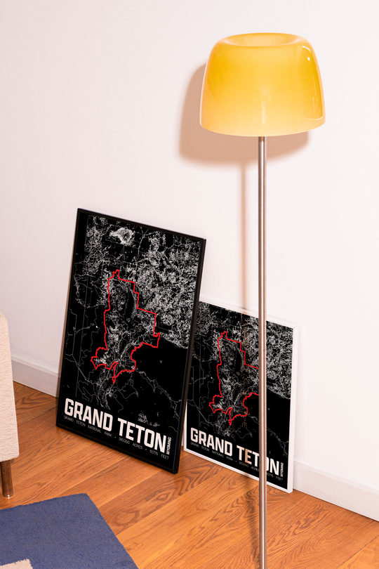 Grand Teton National Park – Perimeter Map Print