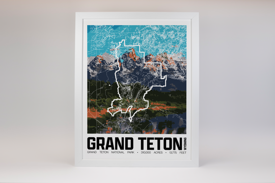 Grand Teton National Park – Perimeter Map Print