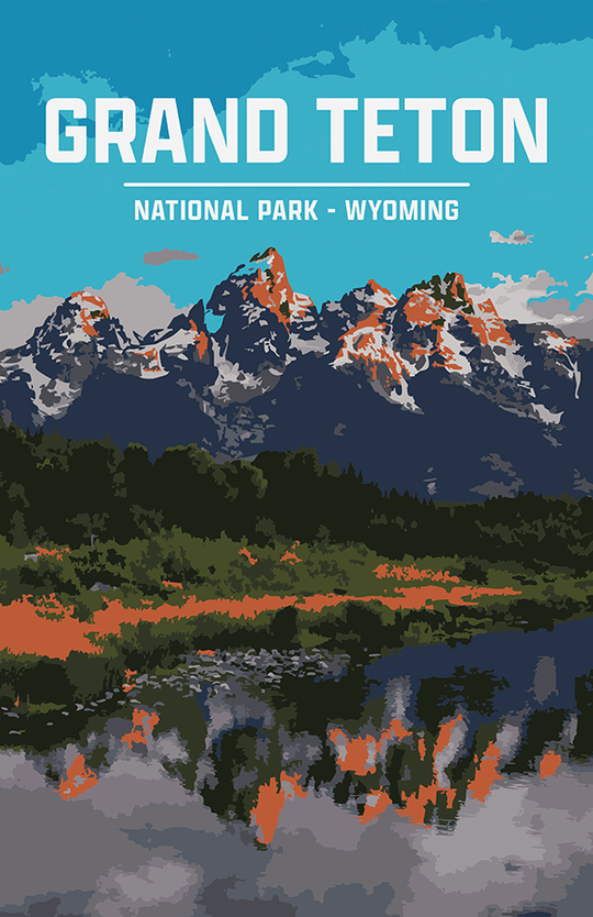 Grand Teton National Park Print | Vintage Style