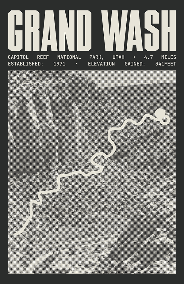 Grand Wash Trail Poster | Capitol Reef National Park Prints