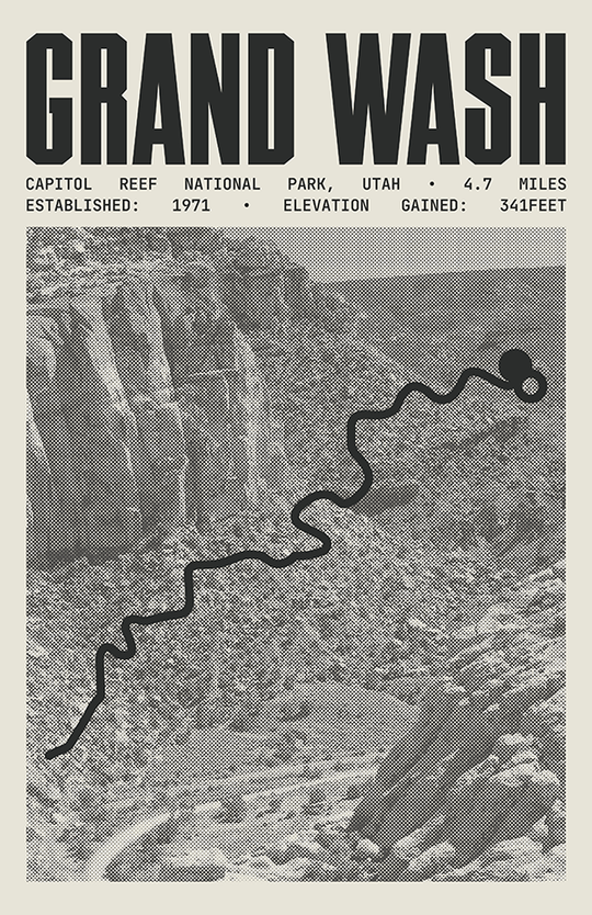 Grand Wash Trail Poster | Capitol Reef National Park Prints