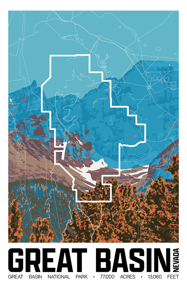 Great Basin National Park – Perimeter Map Print