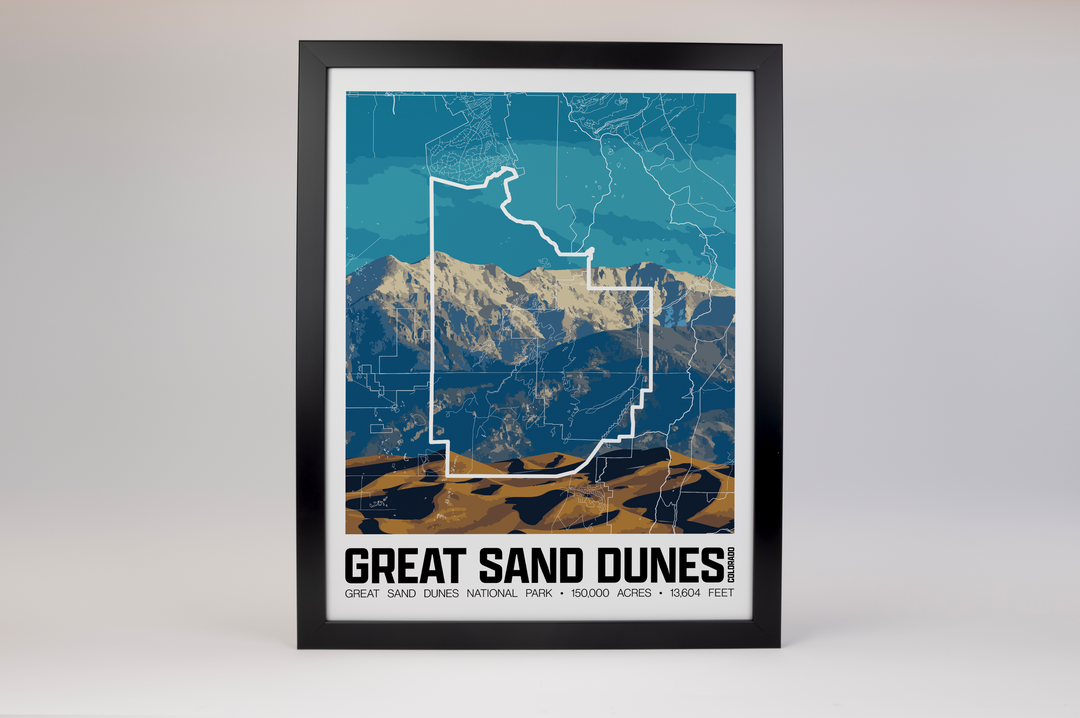 Great Sand Dunes National Park – Perimeter Map Print