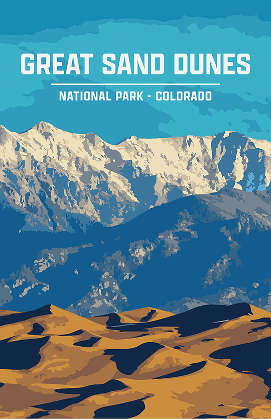 Great Sand Dunes National Park Print | Vintage Style