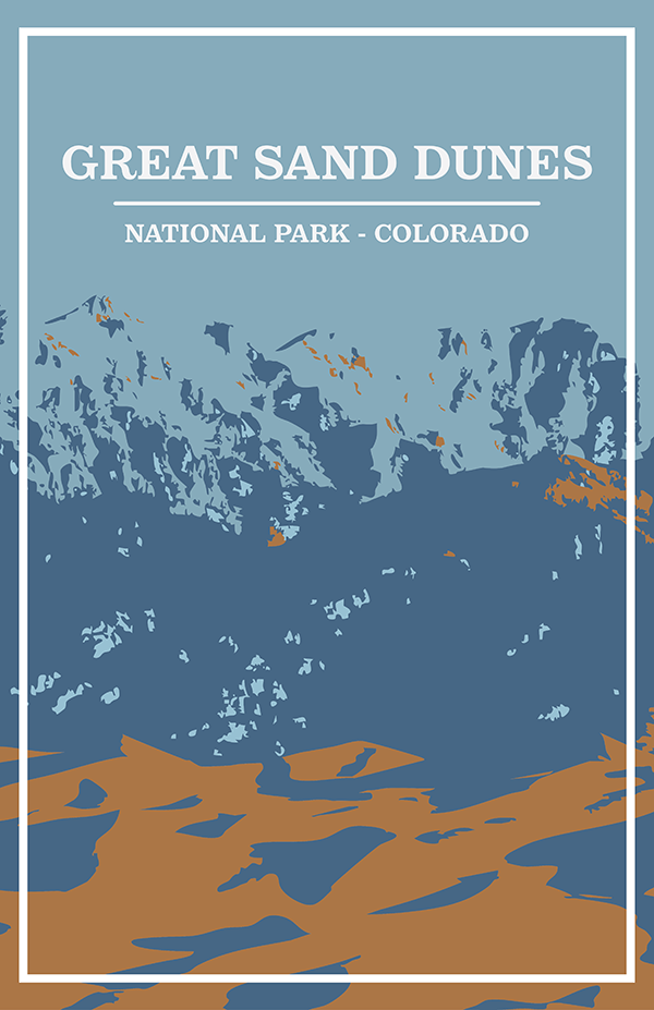 Great Sand Dunes National Park Print | Vintage Style