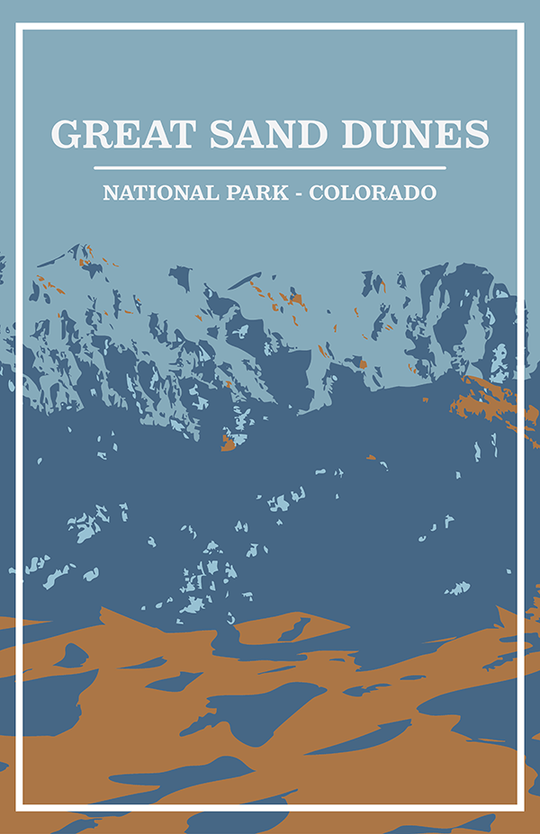 Great Sand Dunes National Park Print | Vintage Style