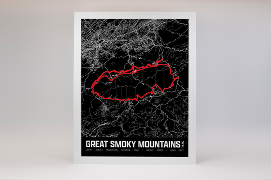 Great Smoky Mountains National Park – Perimeter Map Print